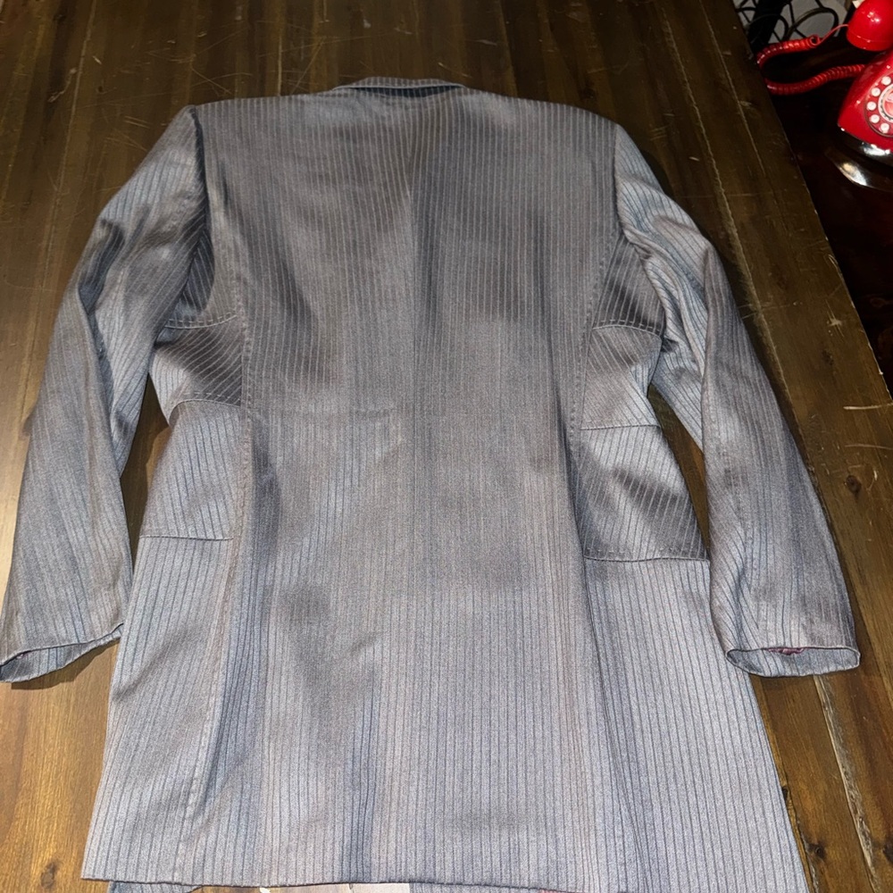 Vintage Escada Blazer, Dark Grey, Textured Long Jacket - Picture 3 of 8